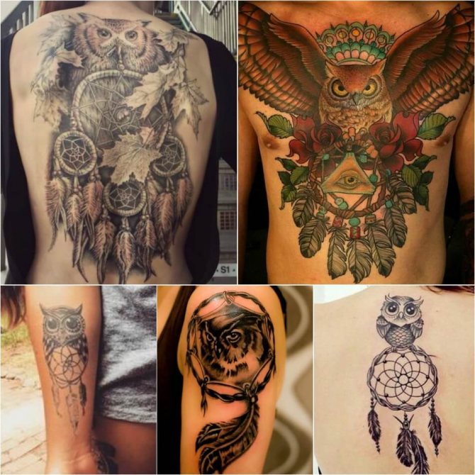 Tattoo attrape-rêves - Tattoo attrape-rêves avec hibou