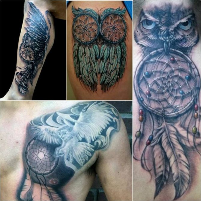 Tattoo attrape-rêves - Tattoo attrape-rêves avec hibou