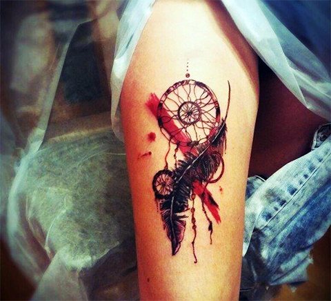 Tattoo thrash polka style dream catcher