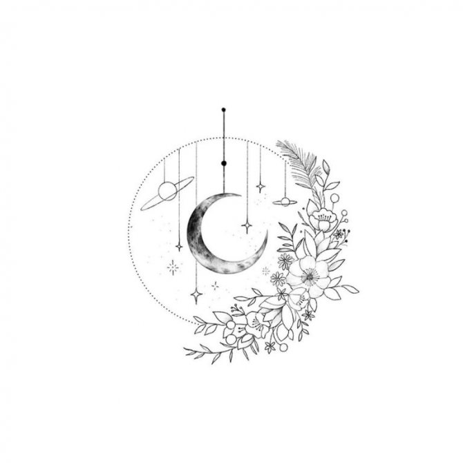 náčrtky tetování měsíce