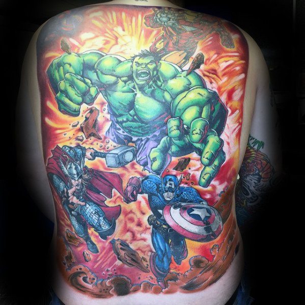Marvel Back Tattoo