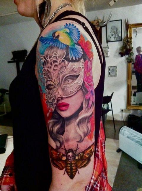 Tattoo of the Venetian Carnival masks