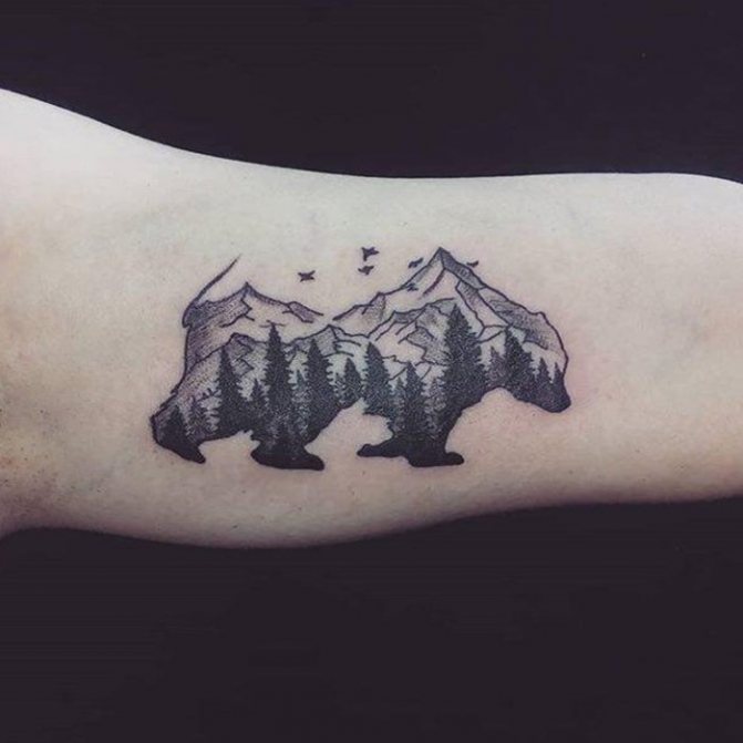 tattoo bear black on hand