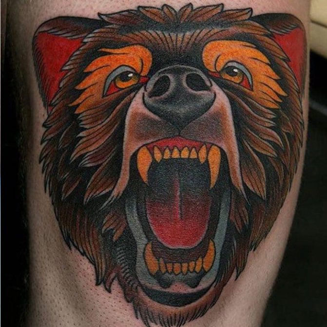 tattoo bear new skool growls