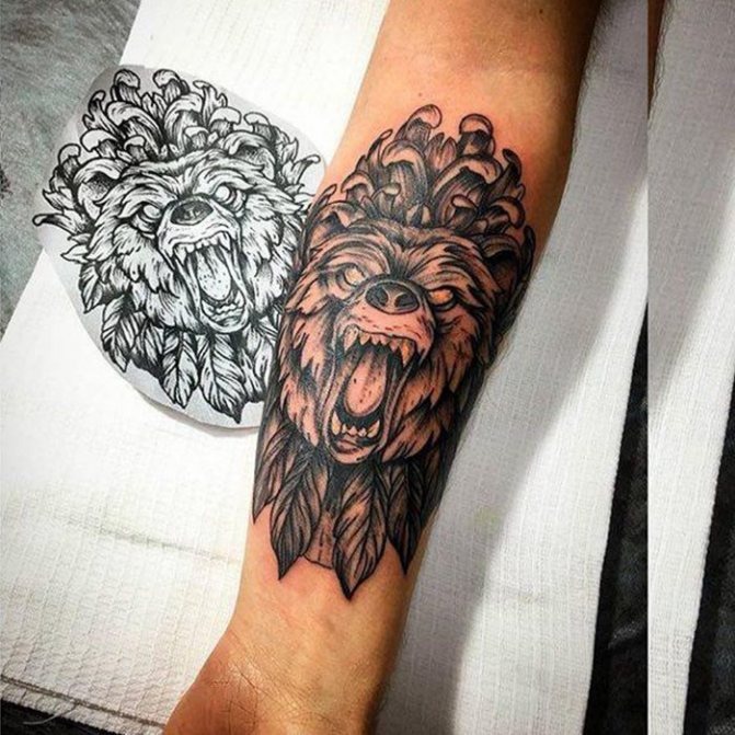 tattoo bear grin