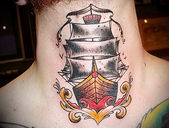 Tattoo mer thématique. Photos, croquis, manche sur la jambe, le bras, le mollet, le dos, le poignet, sens