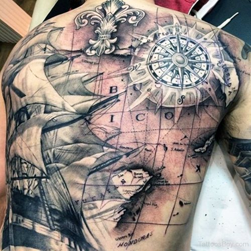 Tatouage avec thème nautique. Photos, croquis, manchon sur les jambes, les bras, les mollets, le dos, le poignet, sens