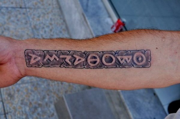 Tattoo in Greek with translation. Pictures, phrases