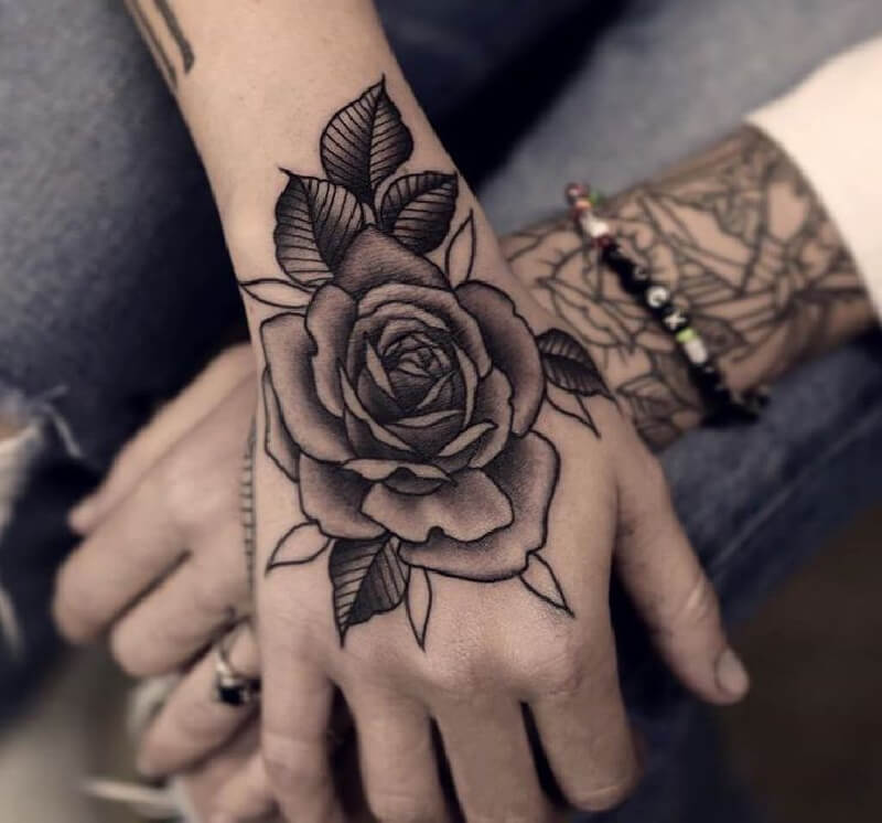 Tatouage sur la main - Tatouage sur la main - Tatouage sur la main rose