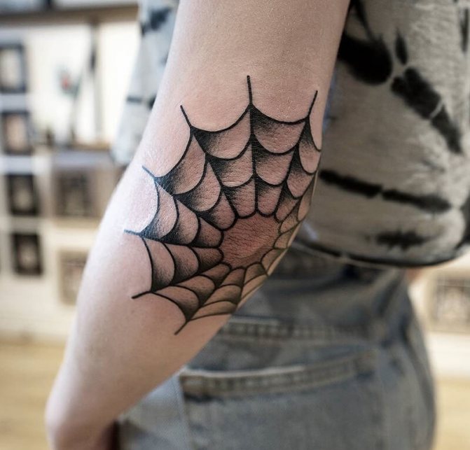 Elbow Tattoo - Tetování lokte - Tetování lokte - Spider Web Tattoo