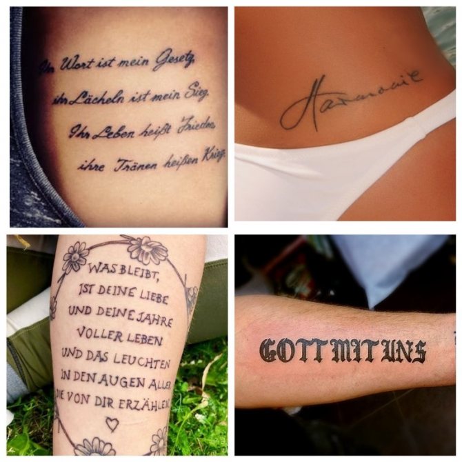 tattoos in german with translation