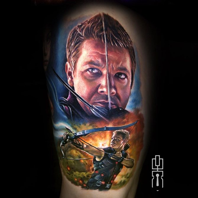 Tattoo of Falcon Eye on Leg