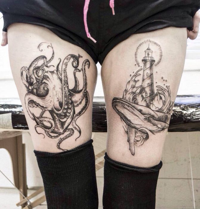 Tatouage sur les jambes - Tatouage sur les jambes - Tatouage sur la cuisse