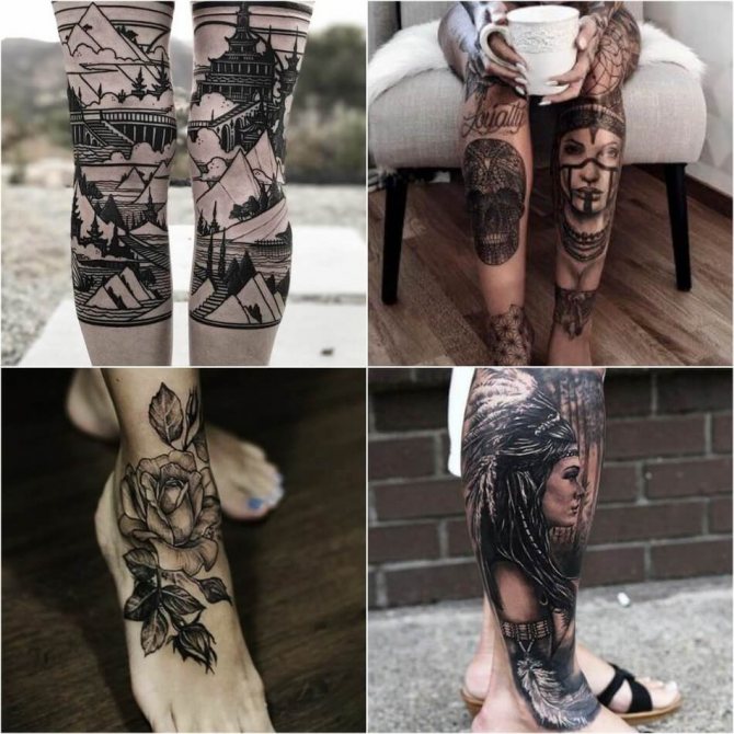 Tatouage sur les jambes - Tatouage sur les jambes - Tatouage sur les jambes des femmes - Tatouage sur les jambes des filles