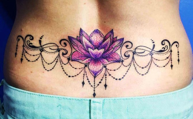 Tattoo on the lower back for girls