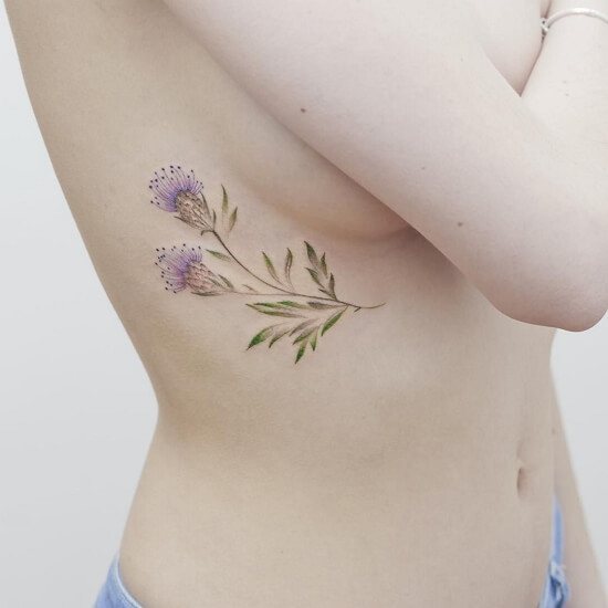 Tattoo on the ribs of girls photo