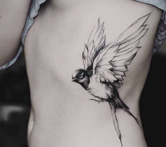 Tattoo on ribs of girls photo