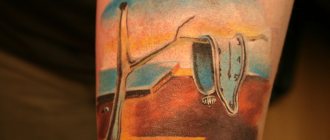 手首のタトゥー：ダリ ソフトウォッチ