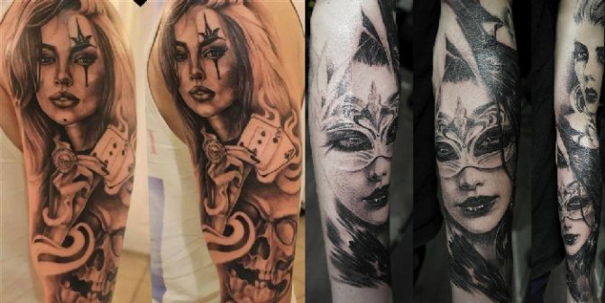 Tatouage de style chicano sur le bras