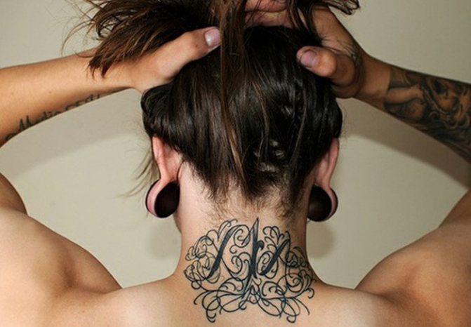 Tattoo on the back of the neck for girls with meaning. Picture, meaning