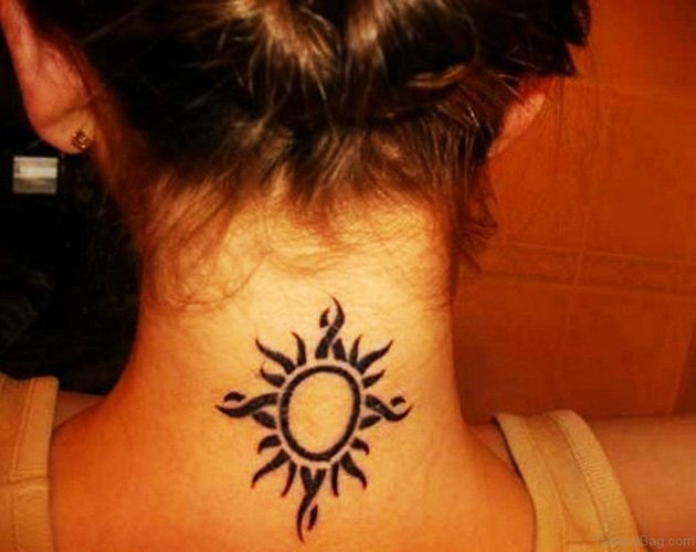 Tattoo on the back of the neck for girls with meaning. Picture, meaning
