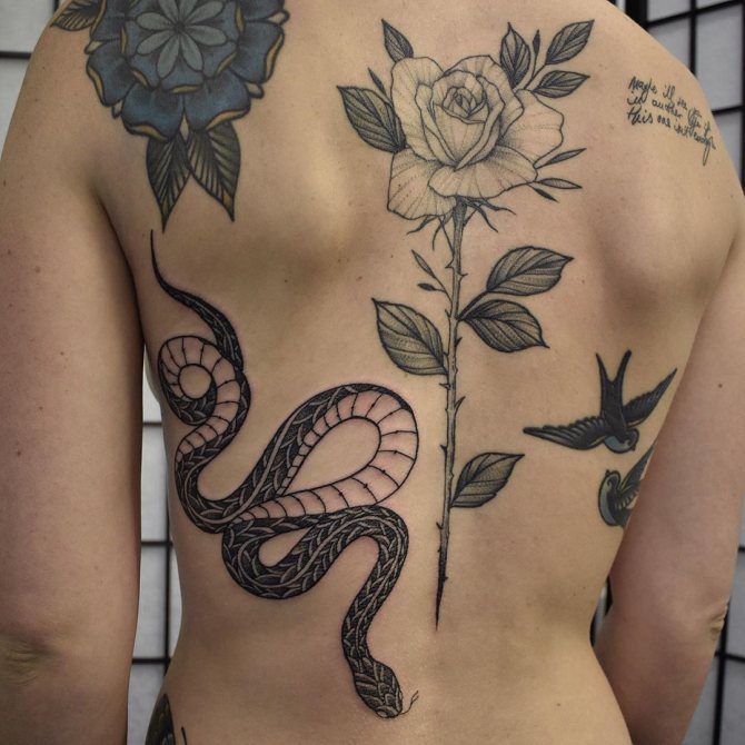 Tatouage sur le dos des filles photo 3