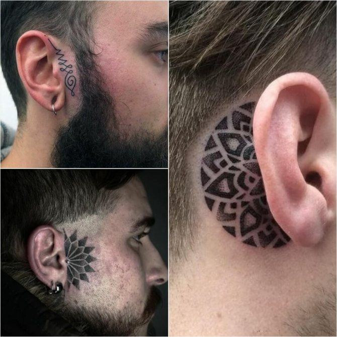 Tatouage sur l'oreille - Tatouage d'oreille - Tatouage d'oreille masculin