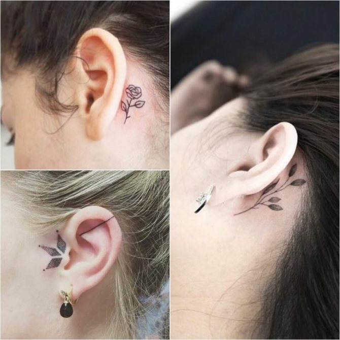 Tatouage oreille - Tatouage oreille - Tatouage derrière l'oreille - Tatouage oreille femme