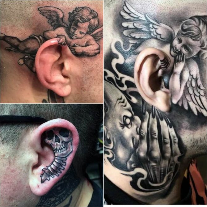 Tatouage sur l'oreille - Tatouage d'oreille - Tatouage d'oreille masculin