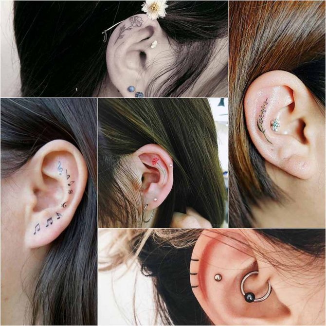 Derrière l'oreille - Tatouage d'oreille - Tatouage derrière l'oreille