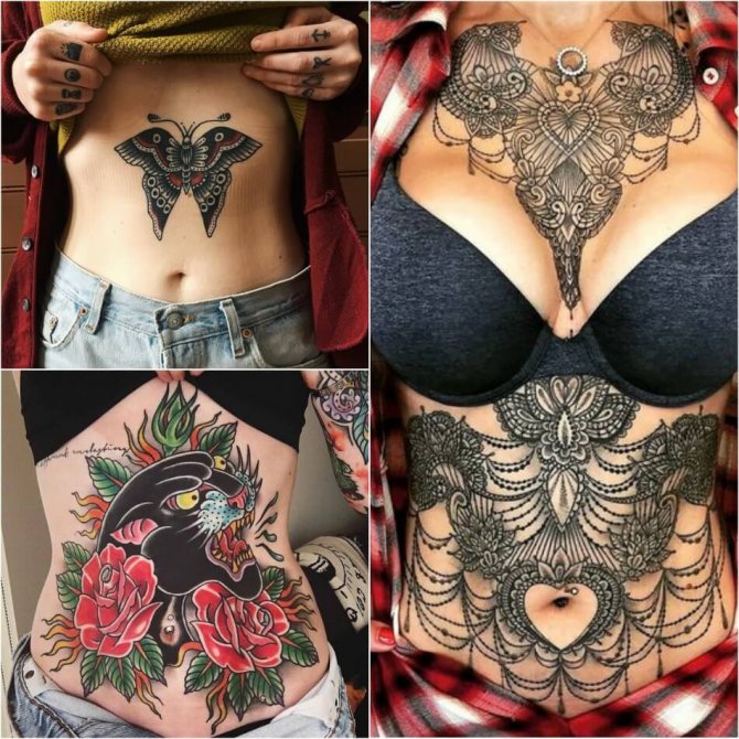 Tatouage sur le ventre des filles - Tatouages féminins sur le ventre des filles