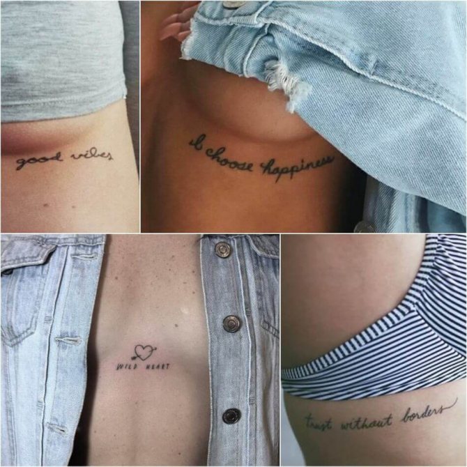 Tatouage inscription pour les filles - Tatouage inscription sur la poitrine pour les filles