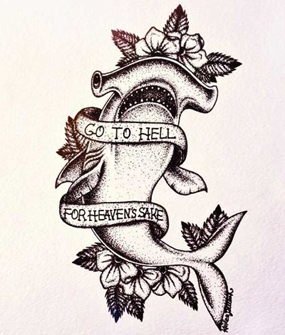 Tattoo Old School. Croquis masculins, pour filles, noir et blanc, couleur