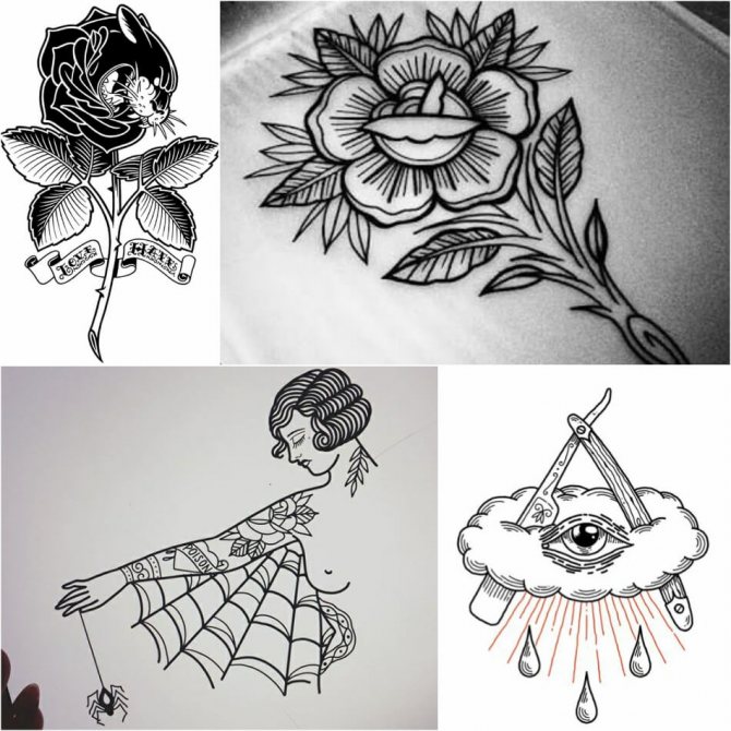 Tattoo oldskool - Tattoo Oldskool - Style de tatouage - Croquis de tatouage oldskool