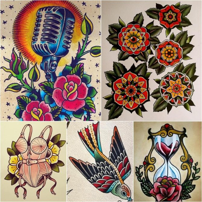 Tattoo oldskool - Tattoo Oldskool - Style de tatouage - Croquis de tatouage oldskool