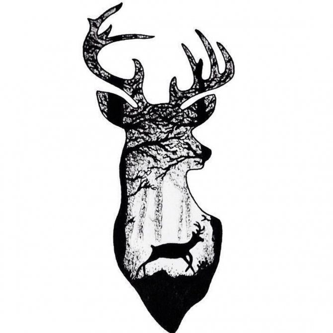 tatouage tête de cerf
