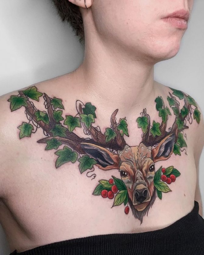 tatouage de cerf