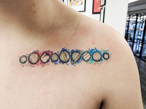 Tattoo-Parade der Planeten