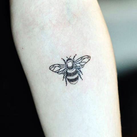 Tattoo a bee on forearm