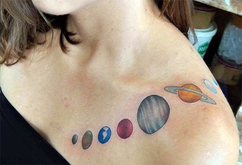 Planet Tattoo für Mädchen