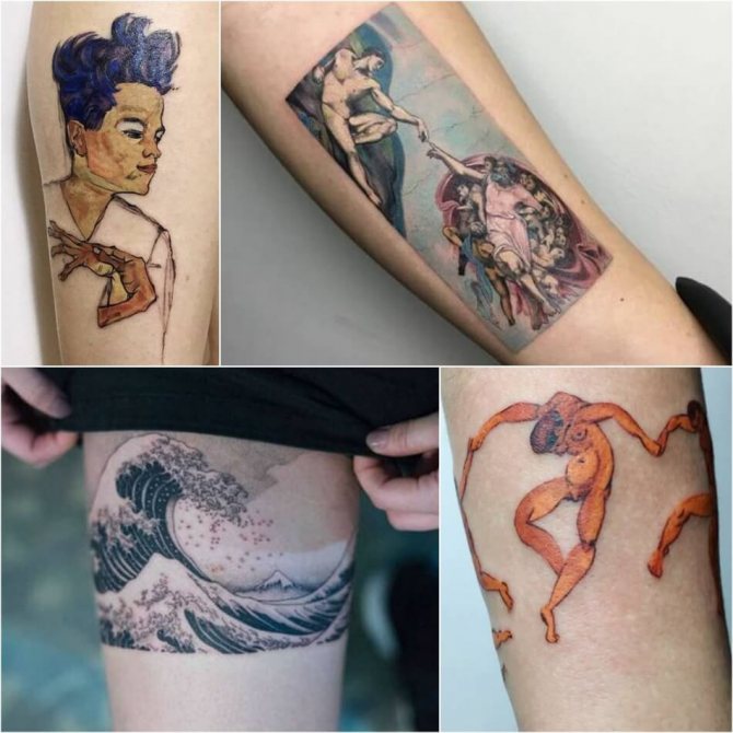 Tattoo based on paintings - Tattoo art - Tattoo masterpieces of painting