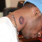 Tattoo kiss on the neck for girls, men. Meaning, photo