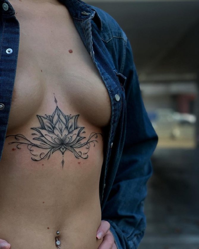 Tatouage sur la poitrine des filles