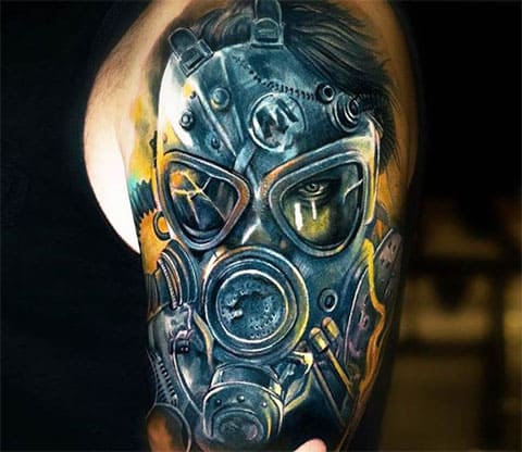 Tatouage de masque à gaz