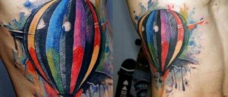 Tatuaje de globos de colores
