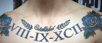 Tattoo roomalaiset numerot