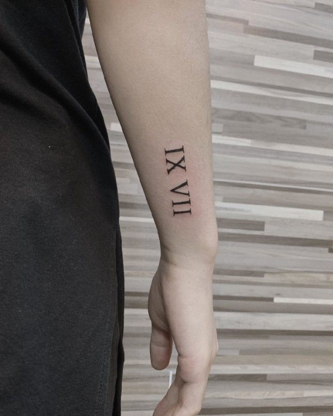 Tattoo of roman numerals date of birth photo