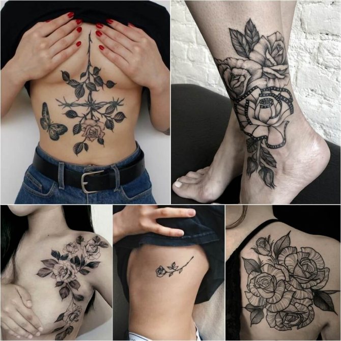 Tatuaje de rosa - Tatuaje de rosa para niñas - Tatuaje de rosa para mujeres