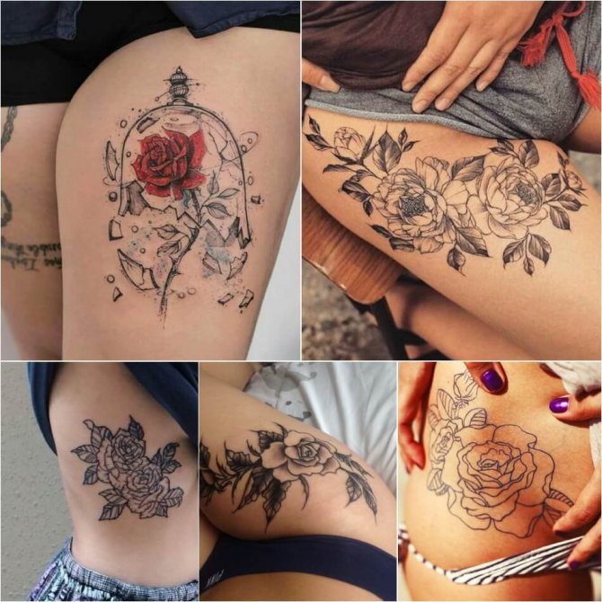 Tatuaje de rosa - Tatuaje de rosa para niñas - Tatuaje de rosa para mujeres