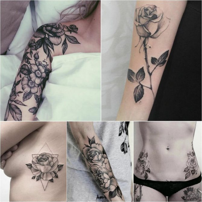Tatuaje de rosa - Tatuaje de rosa para niñas - Tatuaje de rosa para mujeres